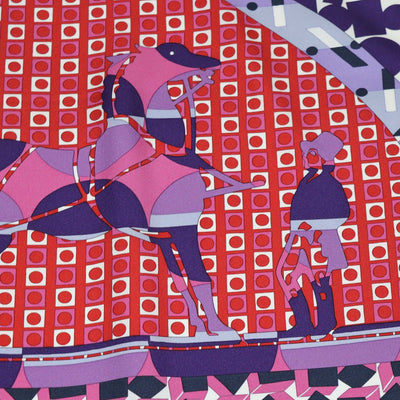 Hermes Multicolor Silk Ex-Libris en Cravates Scarf 90