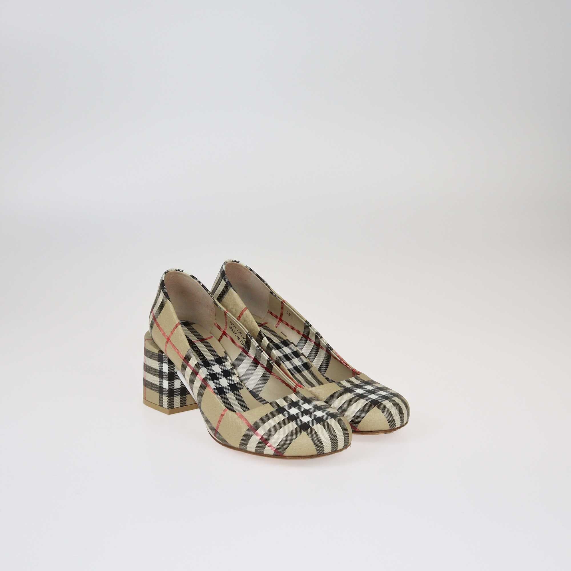 Burberry Beige House Check Pumps Shoes Burberry 