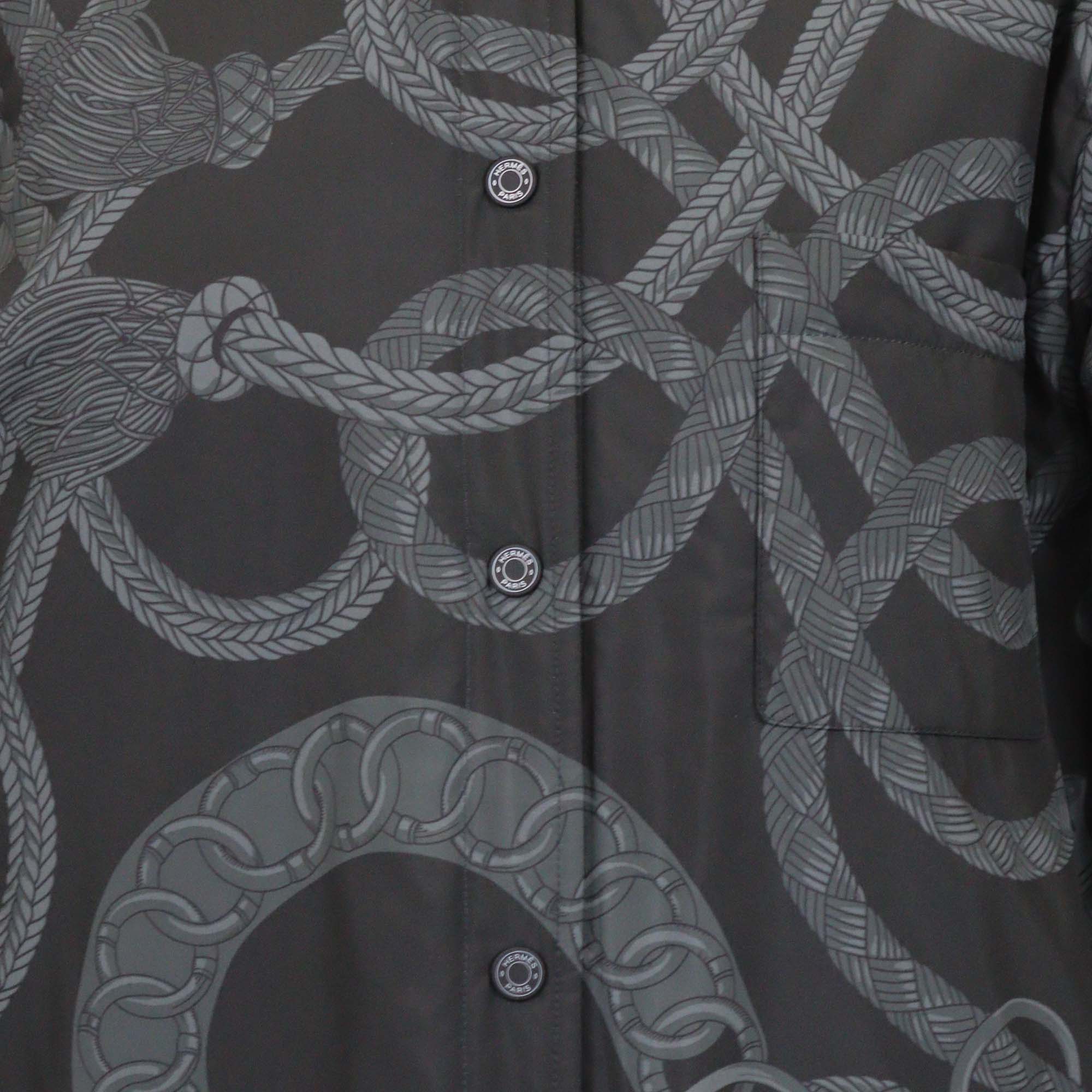 Hermes Grey Polyester Palefroi Remix Reversible Jacket