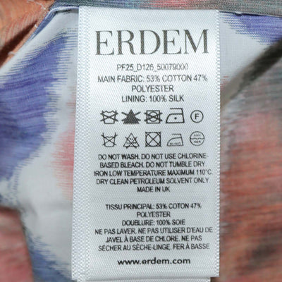 Erdem Multicolor Blend Cotton Floral Taffeta Midi Shirtdress