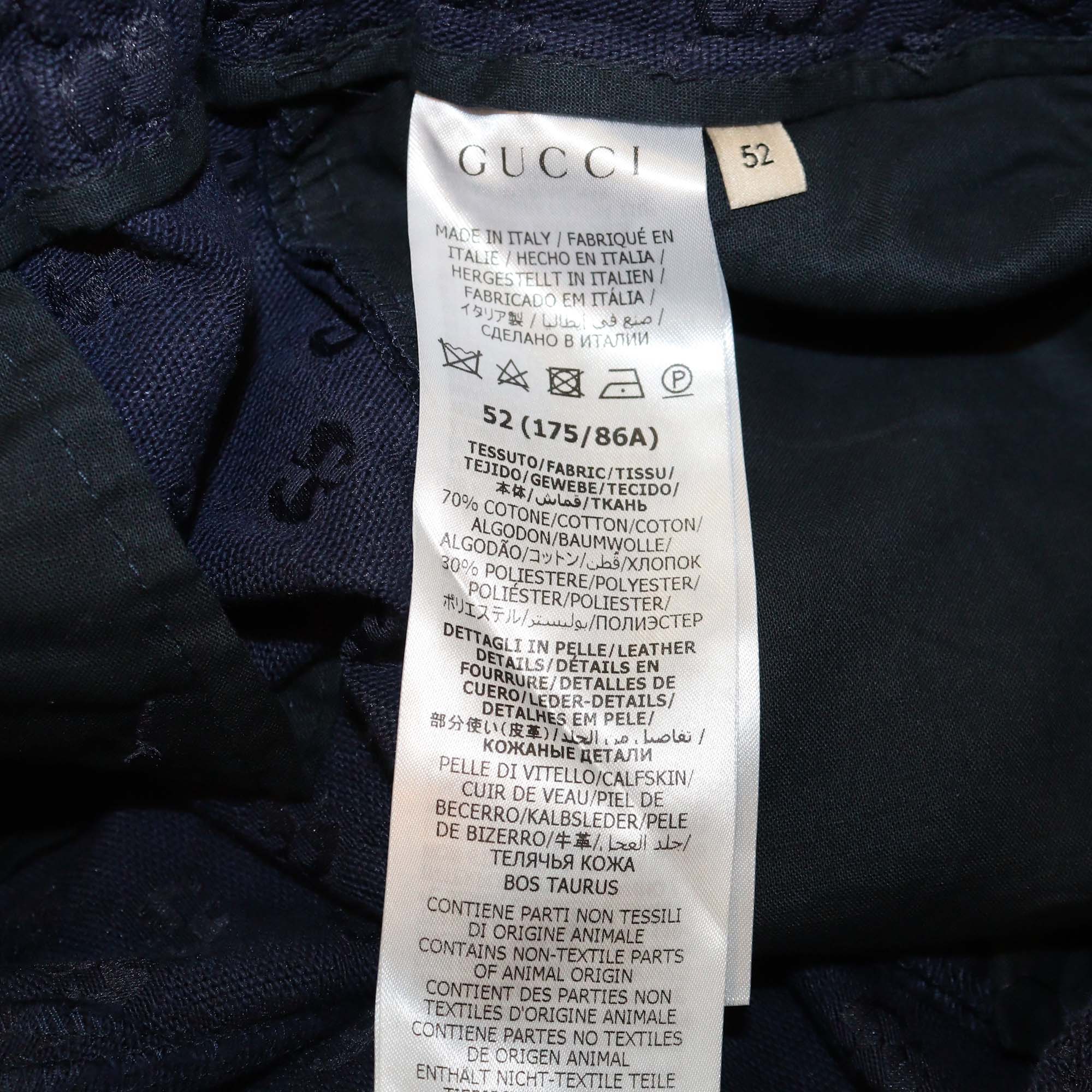 Gucci Navy Blue GG Canvas Drawstring Trouser