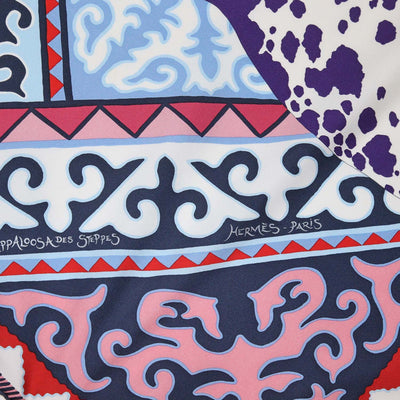 Hermes Multicolor Silk Appaloosa des Steppes Scarf 90
