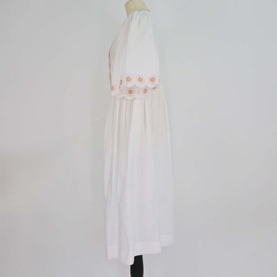 See by Chloe White Cotton Floral Embroidered Detail Poplin Midi Dress