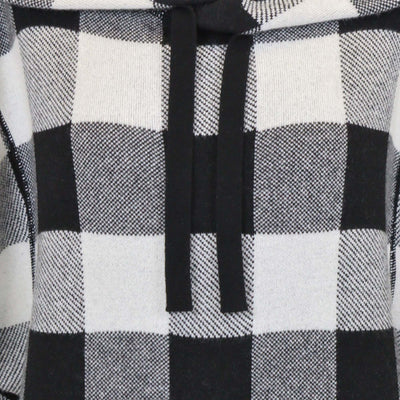 Christian Dior White/Black Cashmere Blended J'Adior Checkered Sleeveless Hoodie
