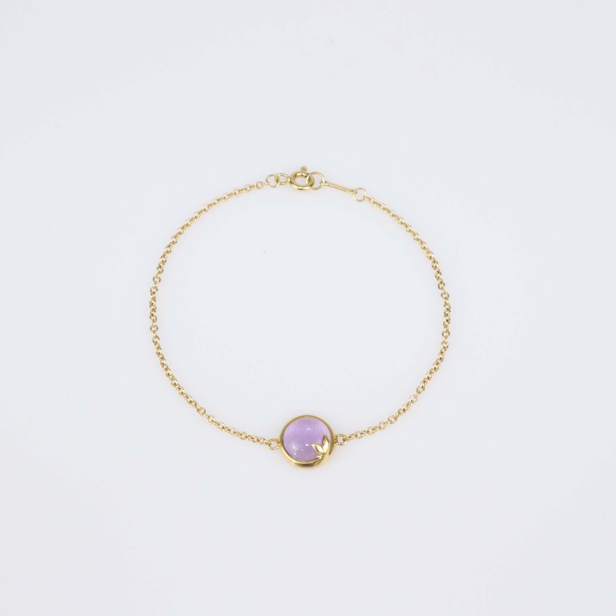 Tiffany & Co. Paloma Picasso Olive Leaf Amethyst 18k Yellow Gold Bracelet