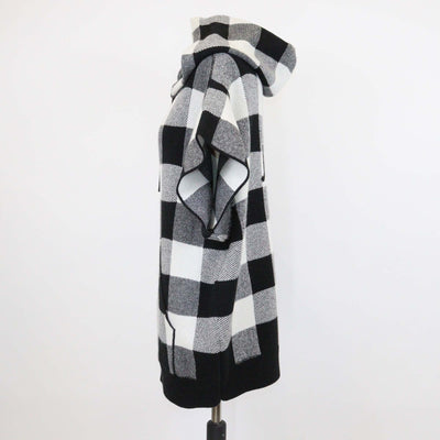 Christian Dior White/Black Cashmere Blended J'Adior Checkered Sleeveless Hoodie