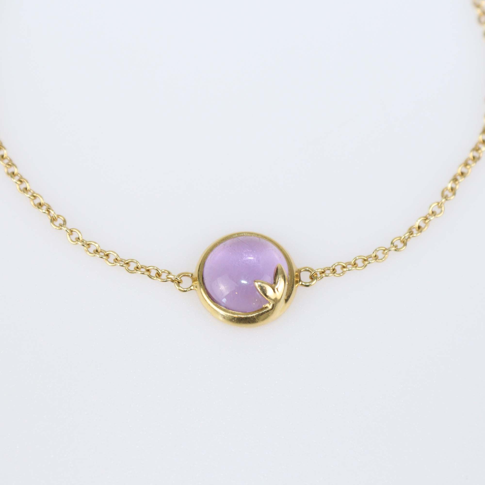 Tiffany & Co. Paloma Picasso Olive Leaf Amethyst 18k Yellow Gold Bracelet