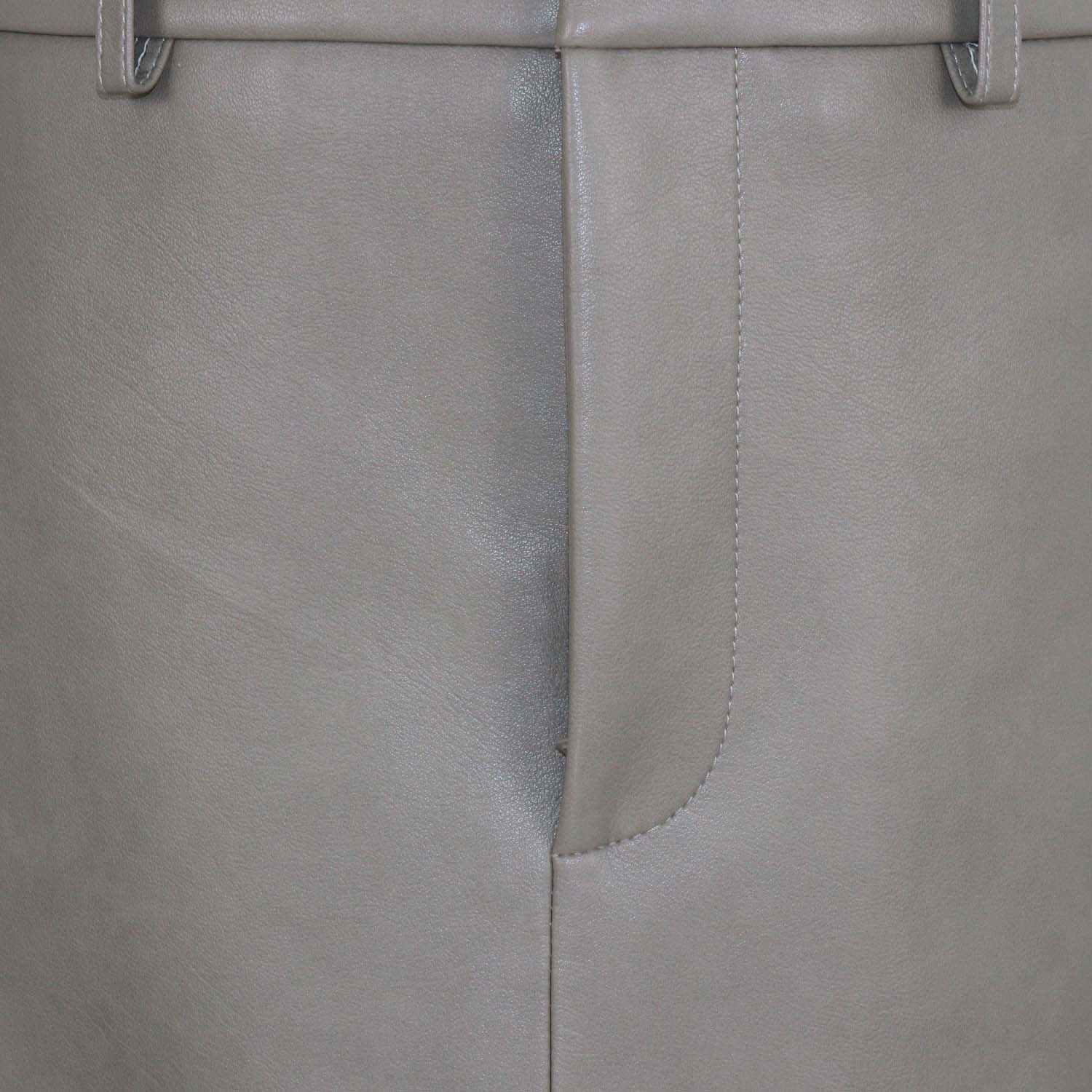 The Frankie Shop Light Green Faux Leather Maybelle Slit Midi Skirt
