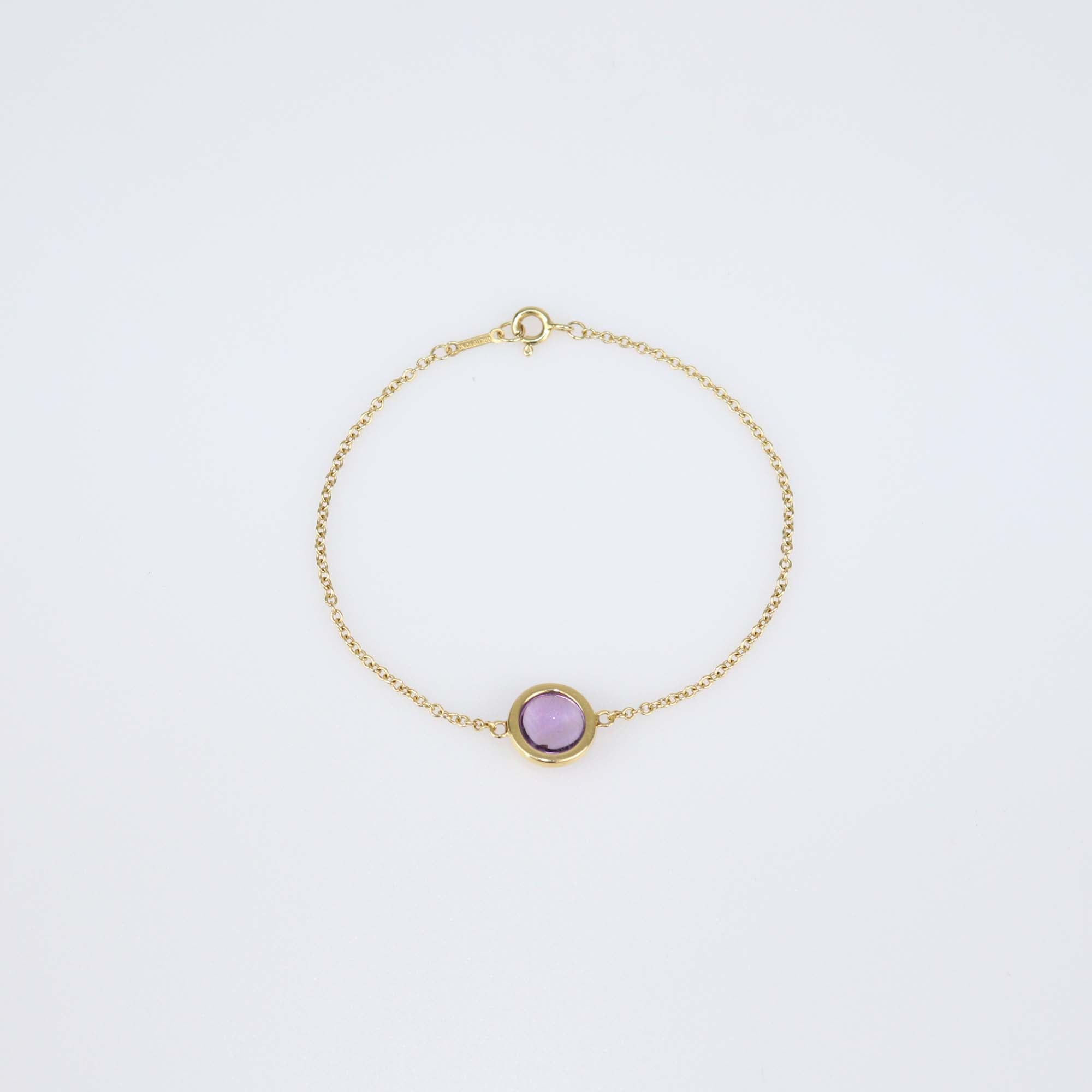 Tiffany & Co. Paloma Picasso Olive Leaf Amethyst 18k Yellow Gold Bracelet