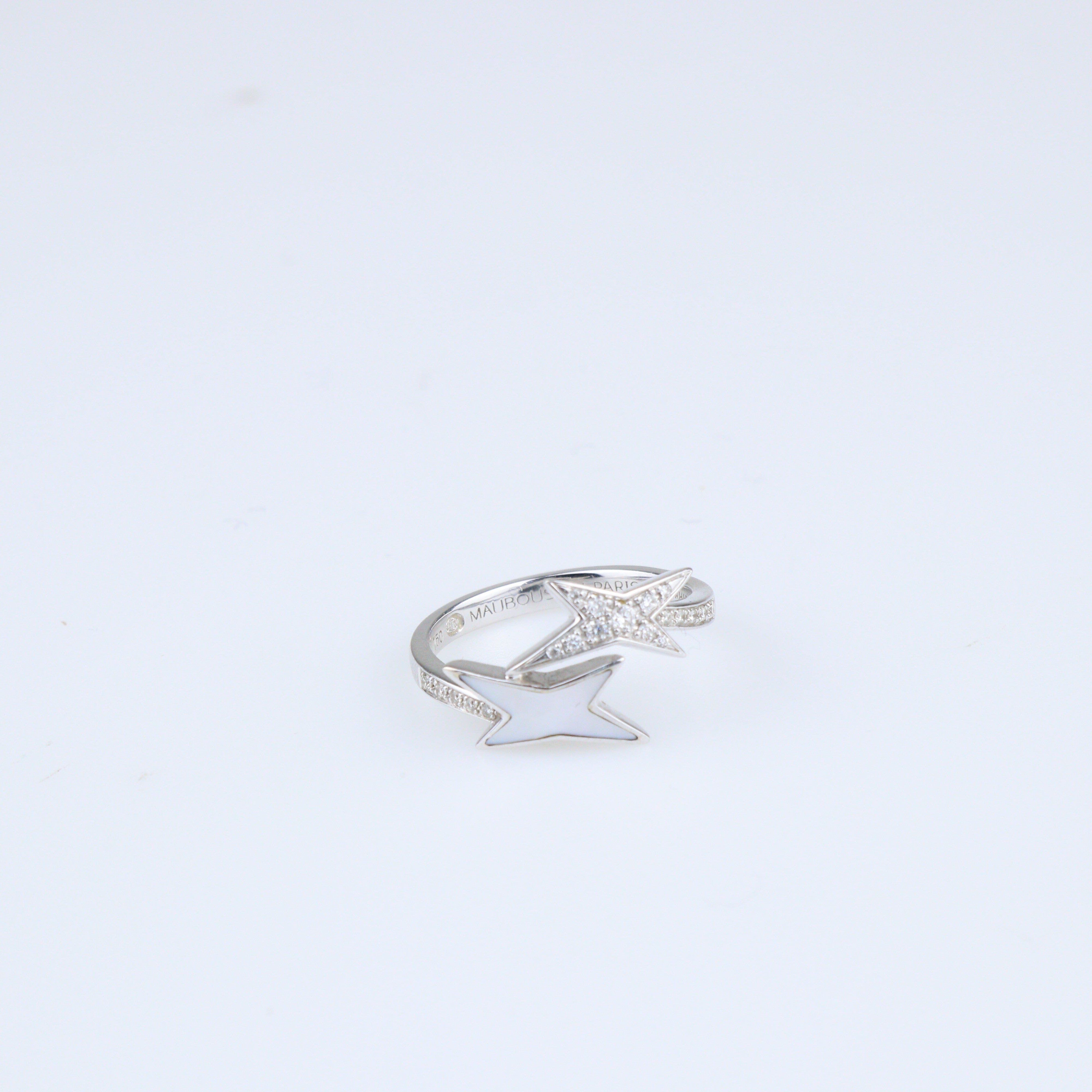 Etoile Star Of Life 18K White Gold Diamond Ring Fine Jewelry Mauboussin 