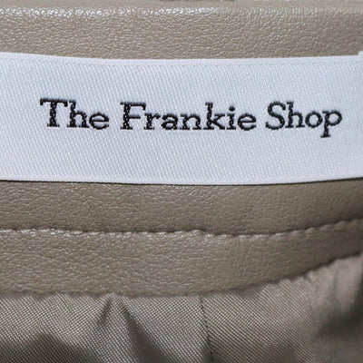 The Frankie Shop Light Green Faux Leather Maybelle Slit Midi Skirt