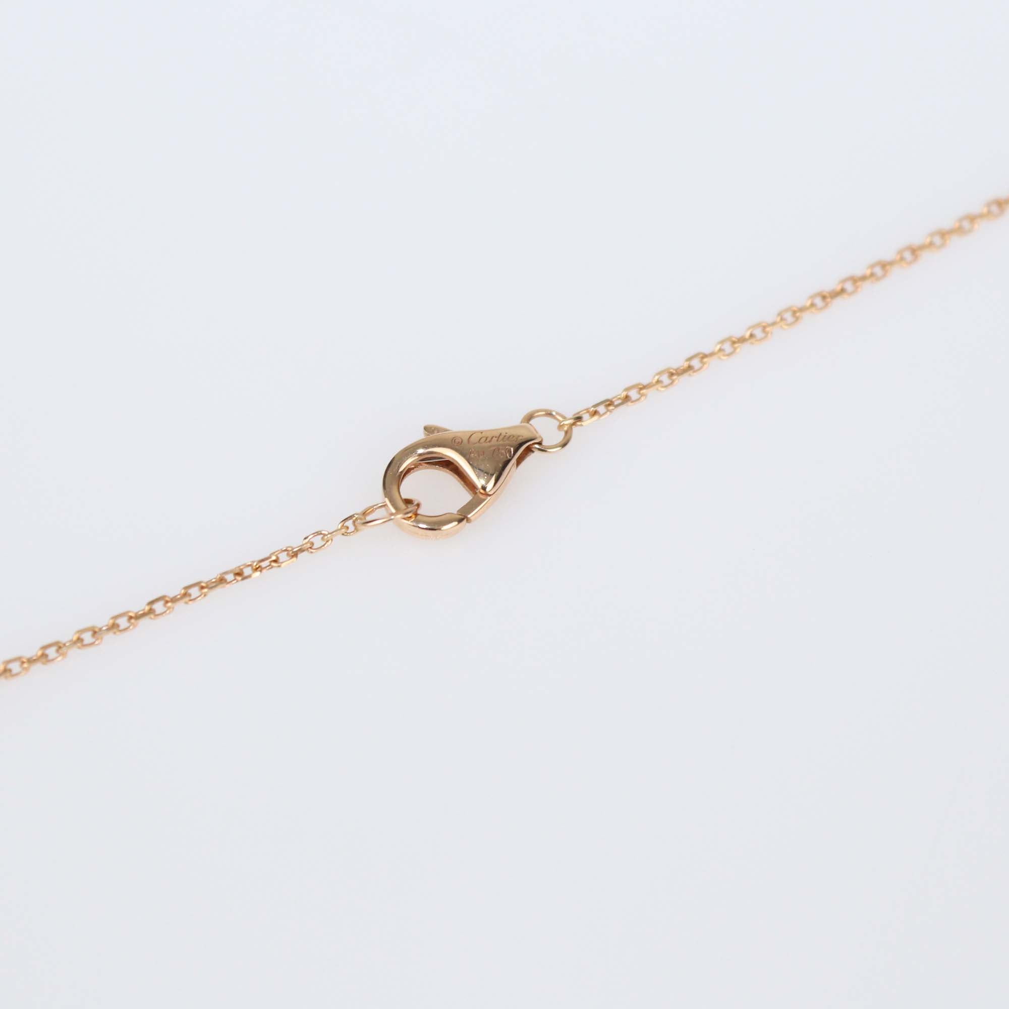 Cartier Amulette De Cartier Onyx Mother of Pearl Diamonds 18k Rose Gold XS Necklace