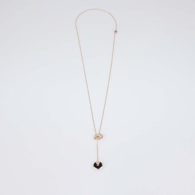 Cartier Amulette De Cartier Onyx Mother of Pearl Diamonds 18k Rose Gold XS Necklace