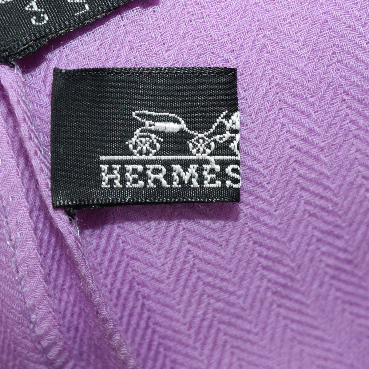 Hermes Purple Cashmere and Wool Shawl