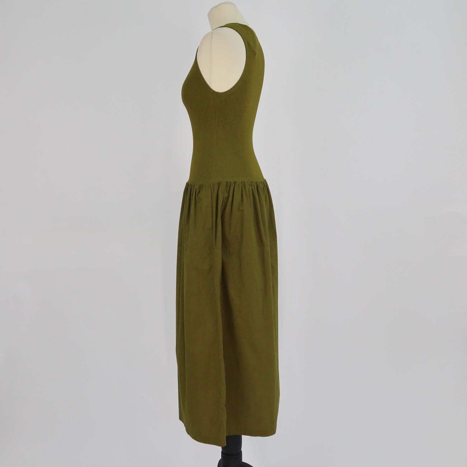Proenza Schouler Green Cotton Maila Poplin Midi Dress