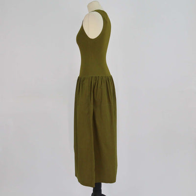 Proenza Schouler Green Cotton Maila Poplin Midi Dress