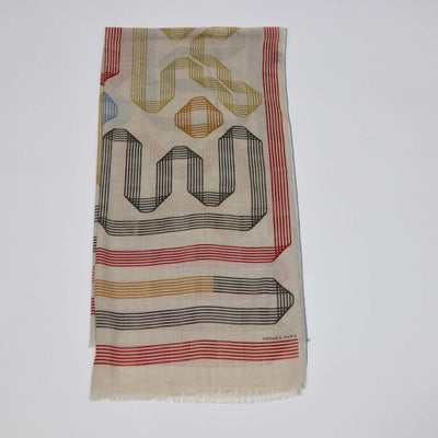 Hermes Multicolor Cashmere Rubans d'Hermes Rectangle Shawl