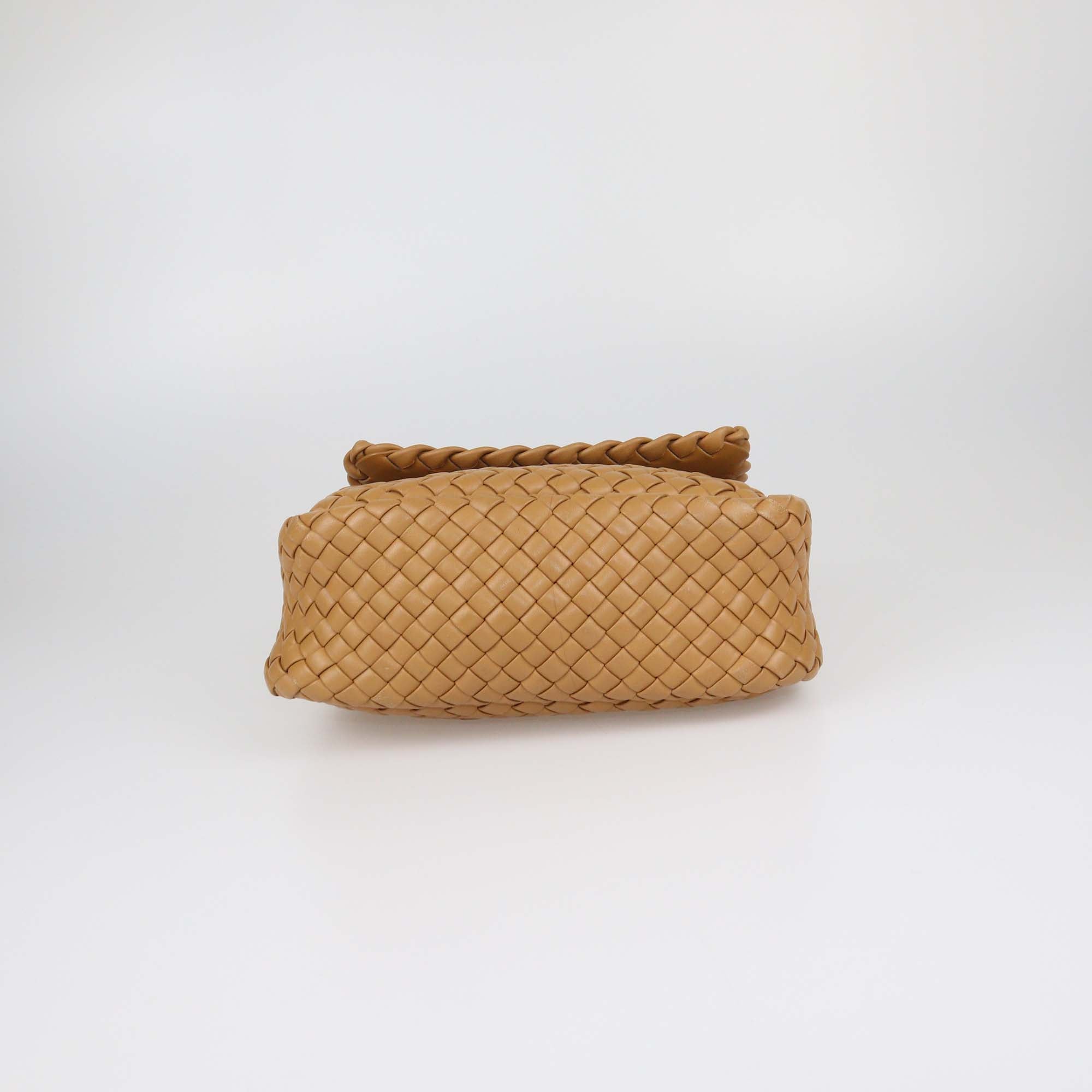 Bottega Veneta Brown Intrecciato Leather Cobble Shoulder Bag