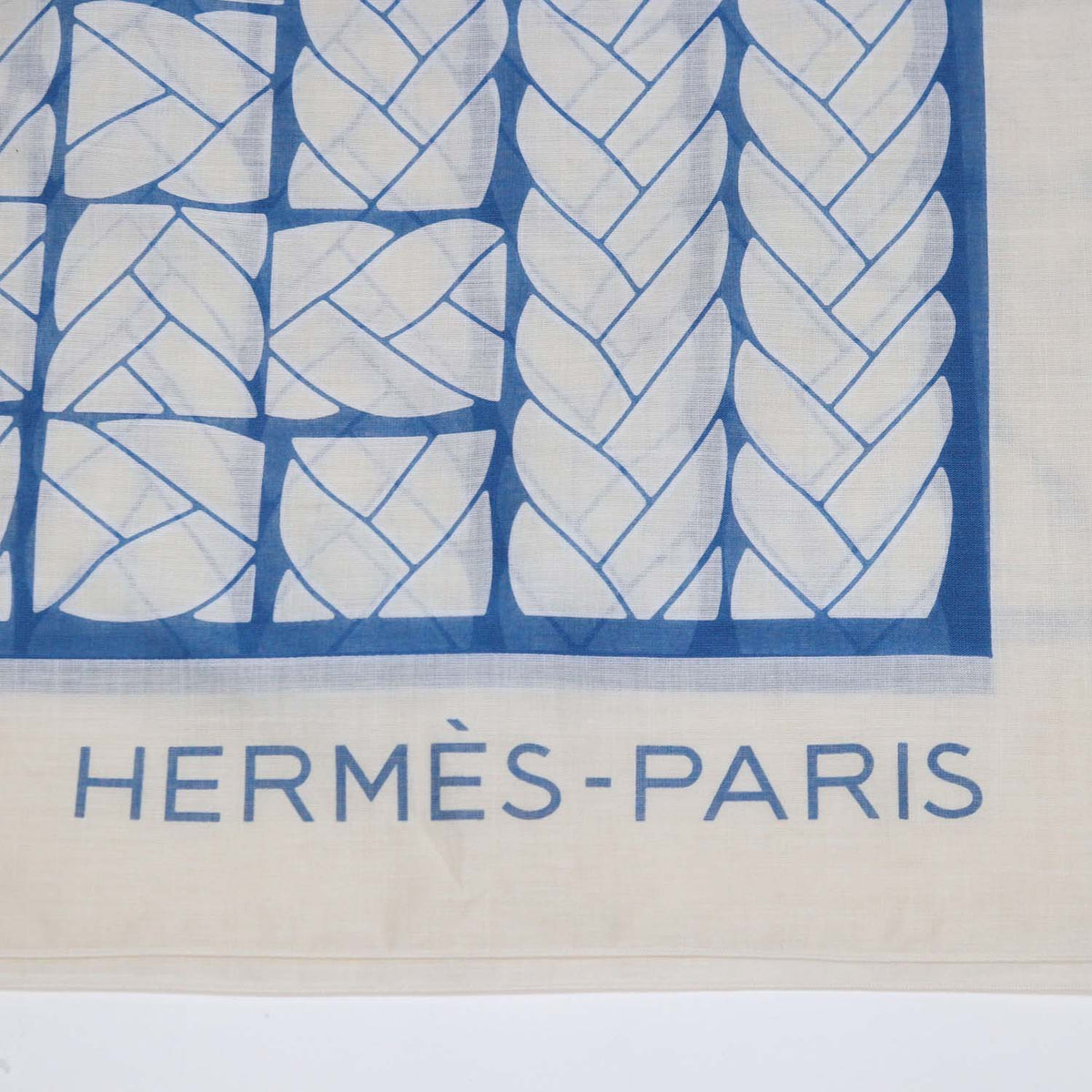 Hermes Bicolore Bleu Cotton Tresses H Print Sarong