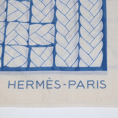 Hermes Bicolore Bleu Cotton Tresses H Print Sarong