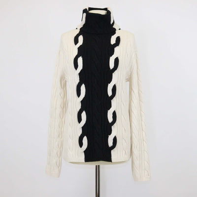 Christian Dior Wool Cashmere Blend Rope Cable Knit Sweater