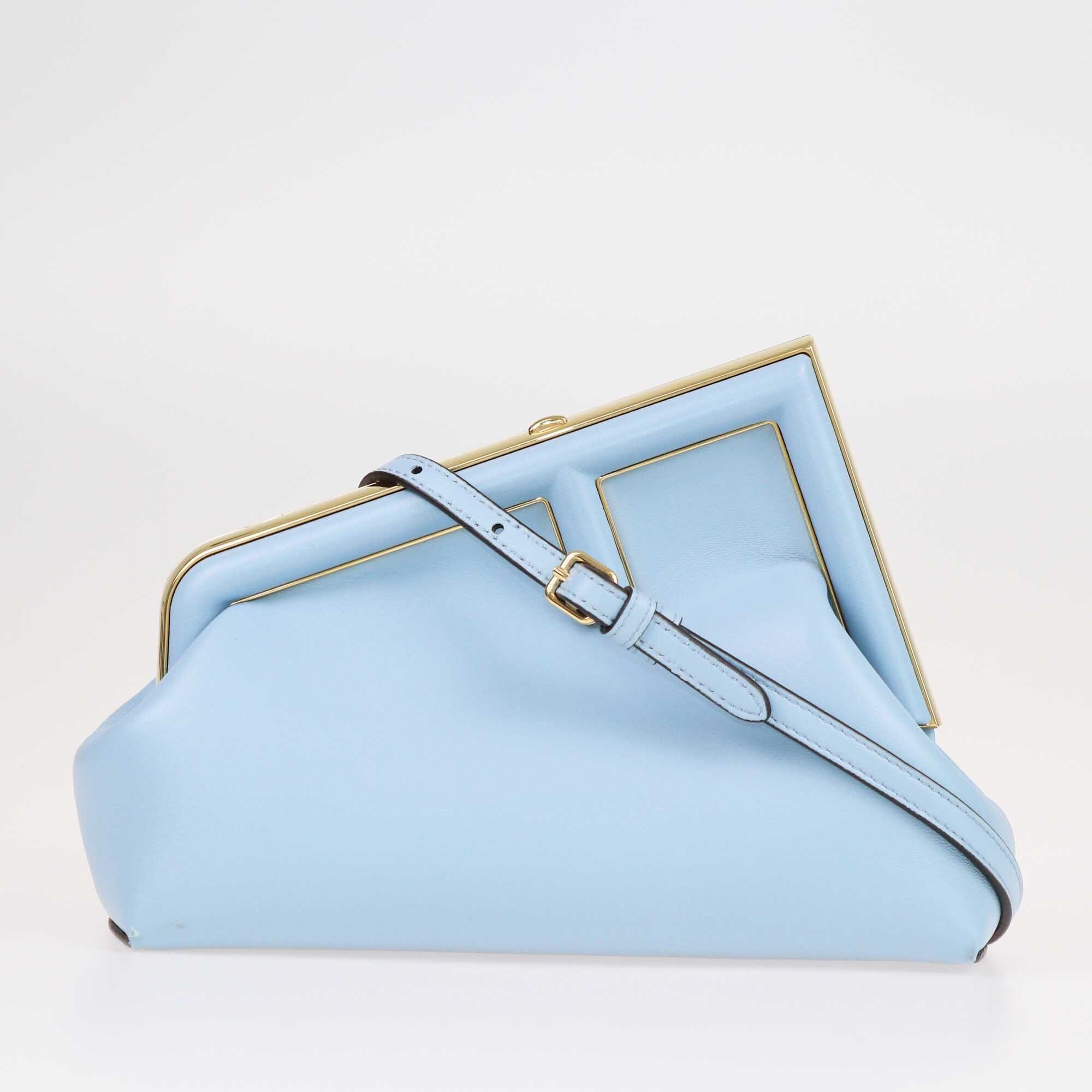 Fendi Blue First Clutch Crossbody Bag Bags Fendi 