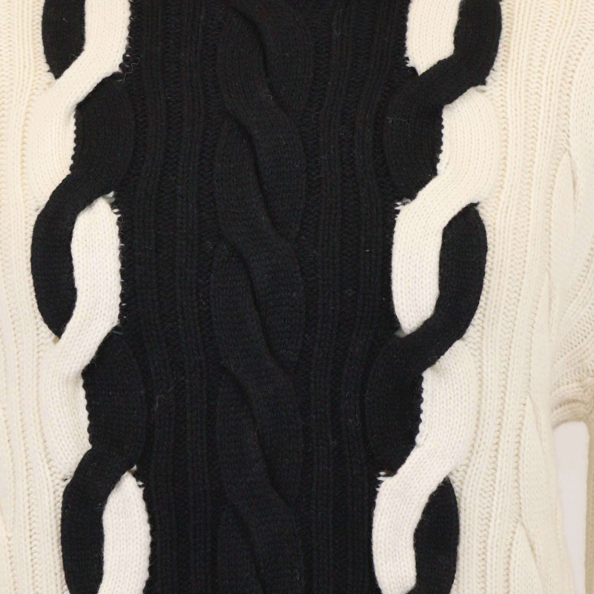 Christian Dior Wool Cashmere Blend Rope Cable Knit Sweater