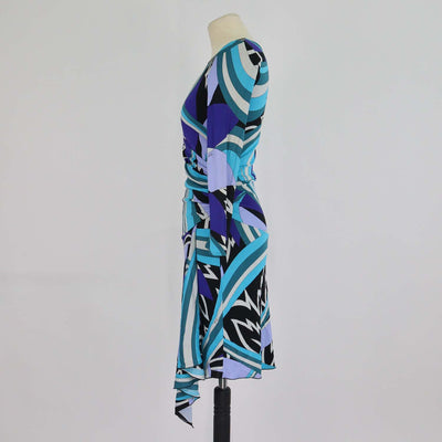 Emilio Pucci Multicolor Viscose Strass Shoulder Embellished Dress