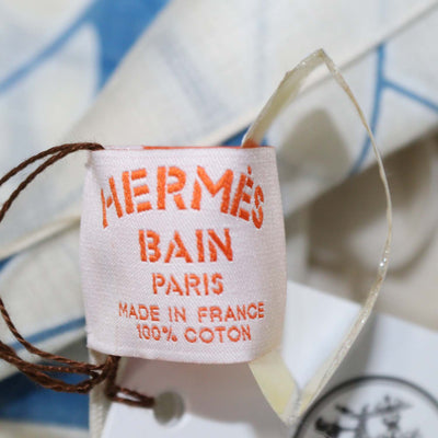 Hermes Bicolore Bleu Cotton Tresses H Print Sarong