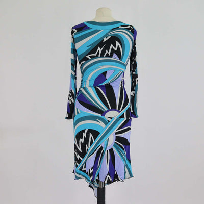 Emilio Pucci Multicolor Viscose Strass Shoulder Embellished Dress