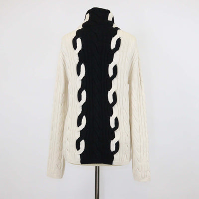 Christian Dior Wool Cashmere Blend Rope Cable Knit Sweater