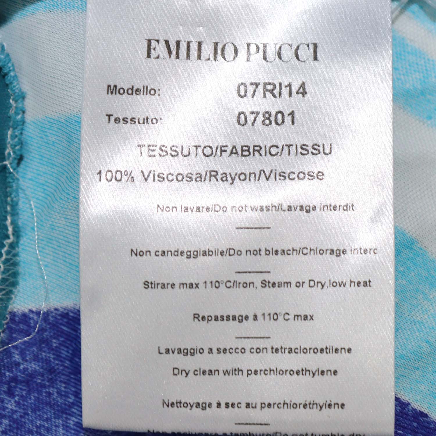 Emilio Pucci Multicolor Viscose Strass Shoulder Embellished Dress