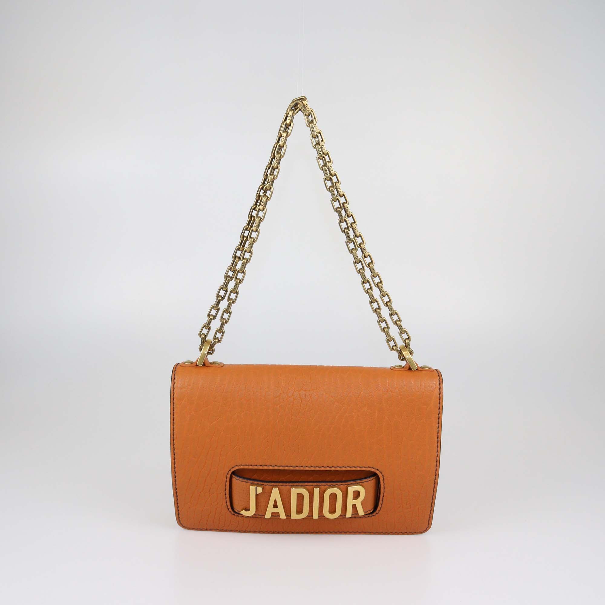 Christian Dior Brick Orange Leather Medium J'Adior Flap Bag