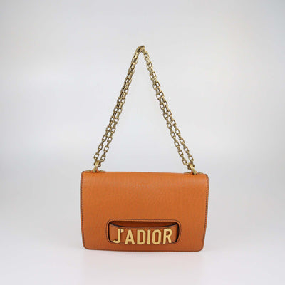Christian Dior Brick Orange Leather Medium J'Adior Flap Bag
