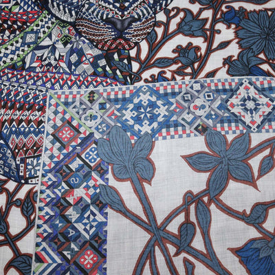 Hermes Multicolor Cashmere Silk Le Jaguar Et Le Colibri Shawl