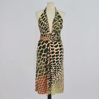 Issa Multicolor Silk Printed Halterneck Dress
