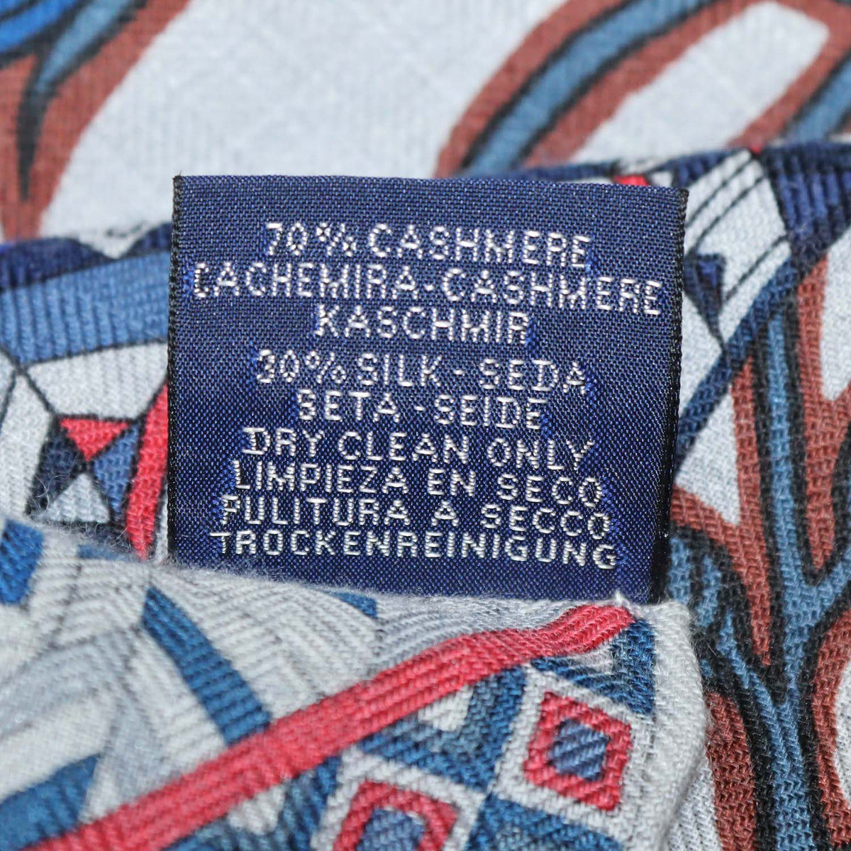 Hermes Multicolor Cashmere Silk Le Jaguar Et Le Colibri Shawl