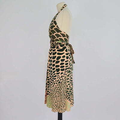 Issa Multicolor Silk Printed Halterneck Dress