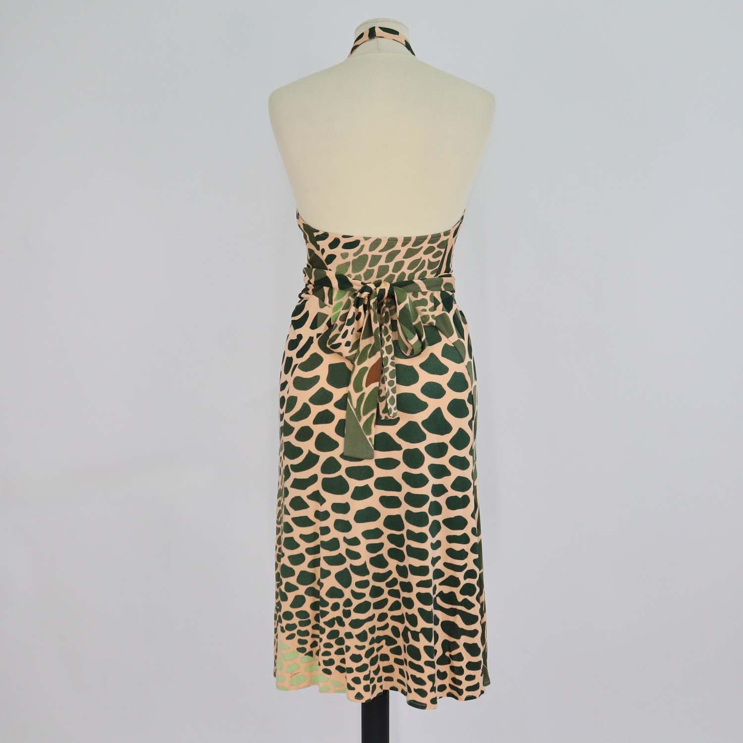 Issa Multicolor Silk Printed Halterneck Dress