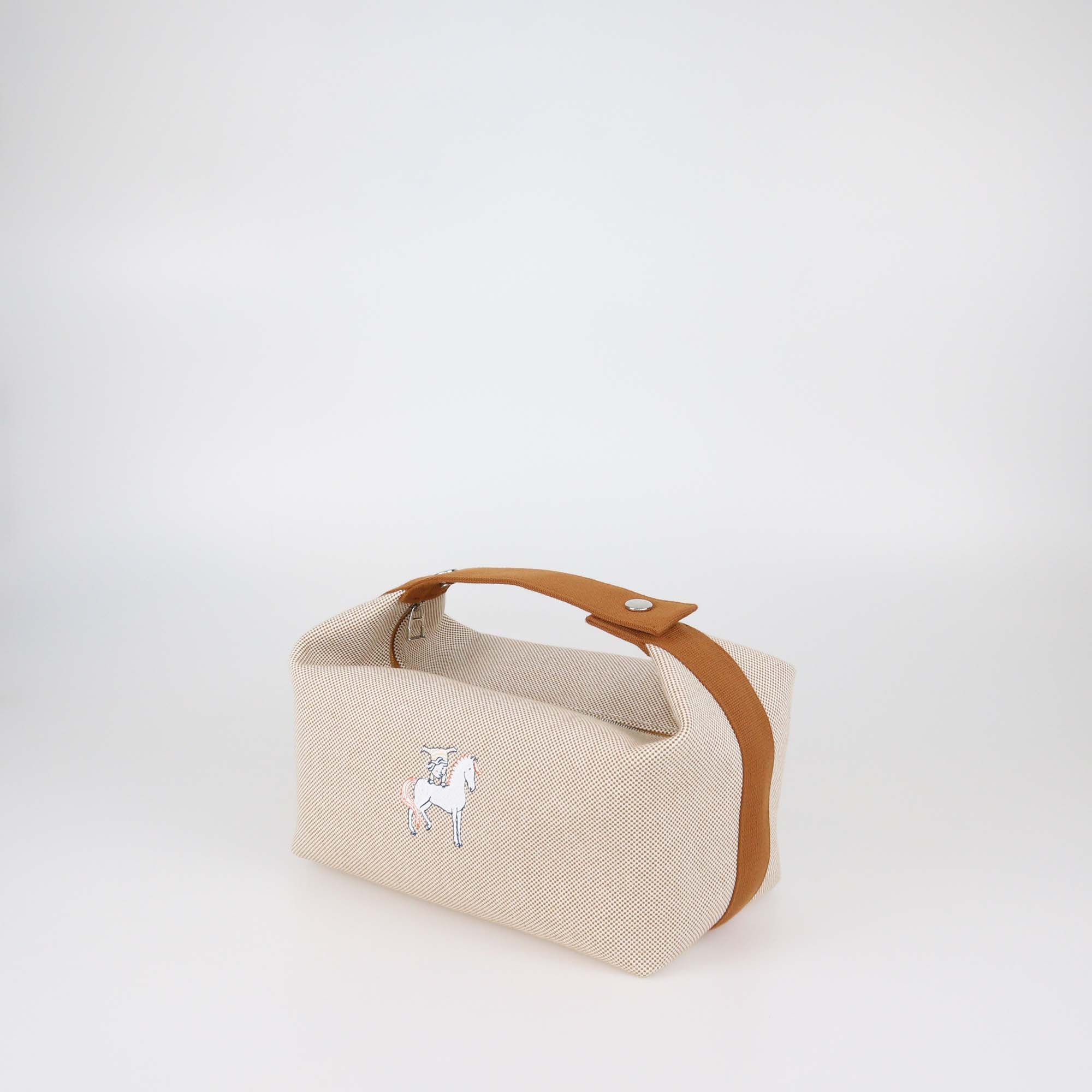 Hermes Biscuit Toile Cabriole Bride-a-Brac Large Case