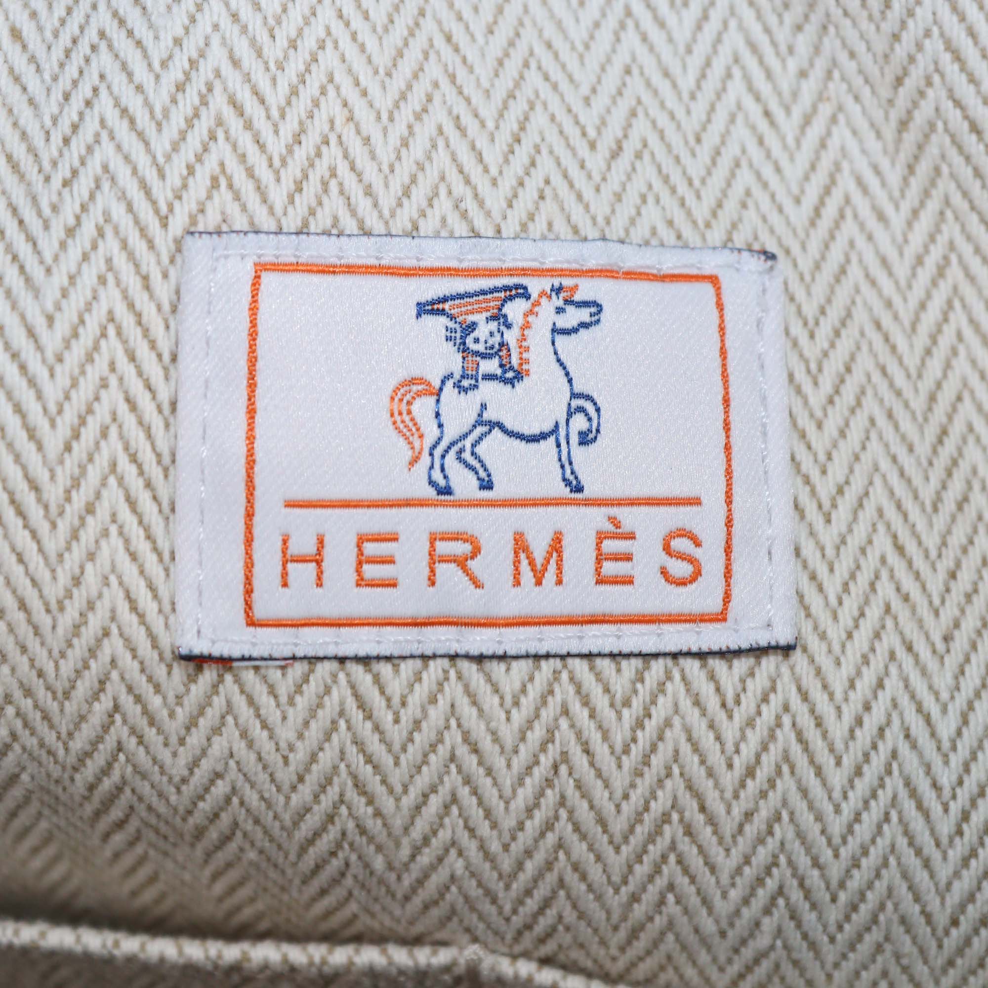 Hermes Bleu Nattier Toile Cabriole Bride-a-Brac Large Case