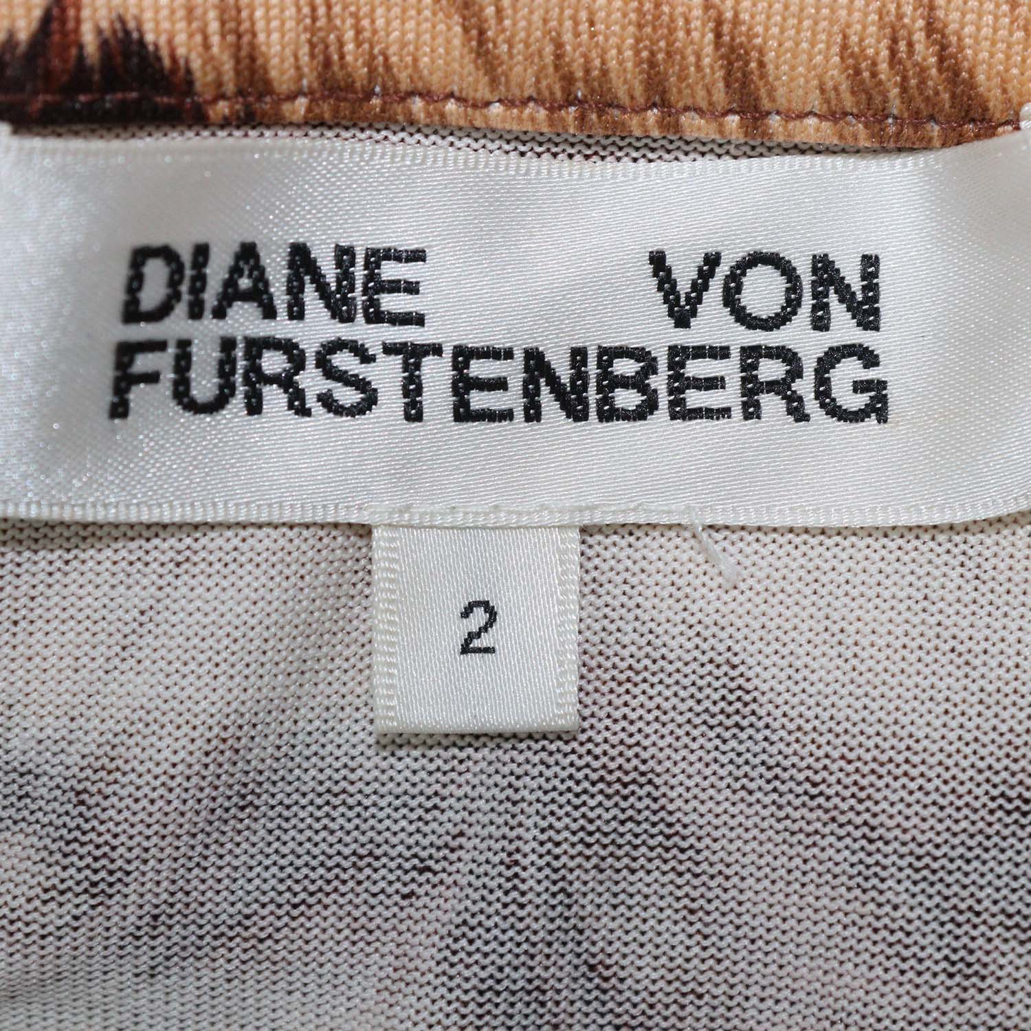 Diane Von Furstenberg Brown Silk Tiger New Jeanne Wrap Dress