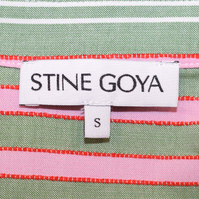 Stine Goya Multicolor Cotton Forest Stripe Workwear Midi Dress