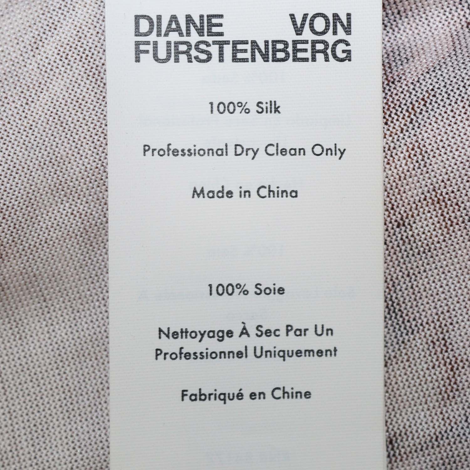 Diane Von Furstenberg Brown Silk Tiger New Jeanne Wrap Dress
