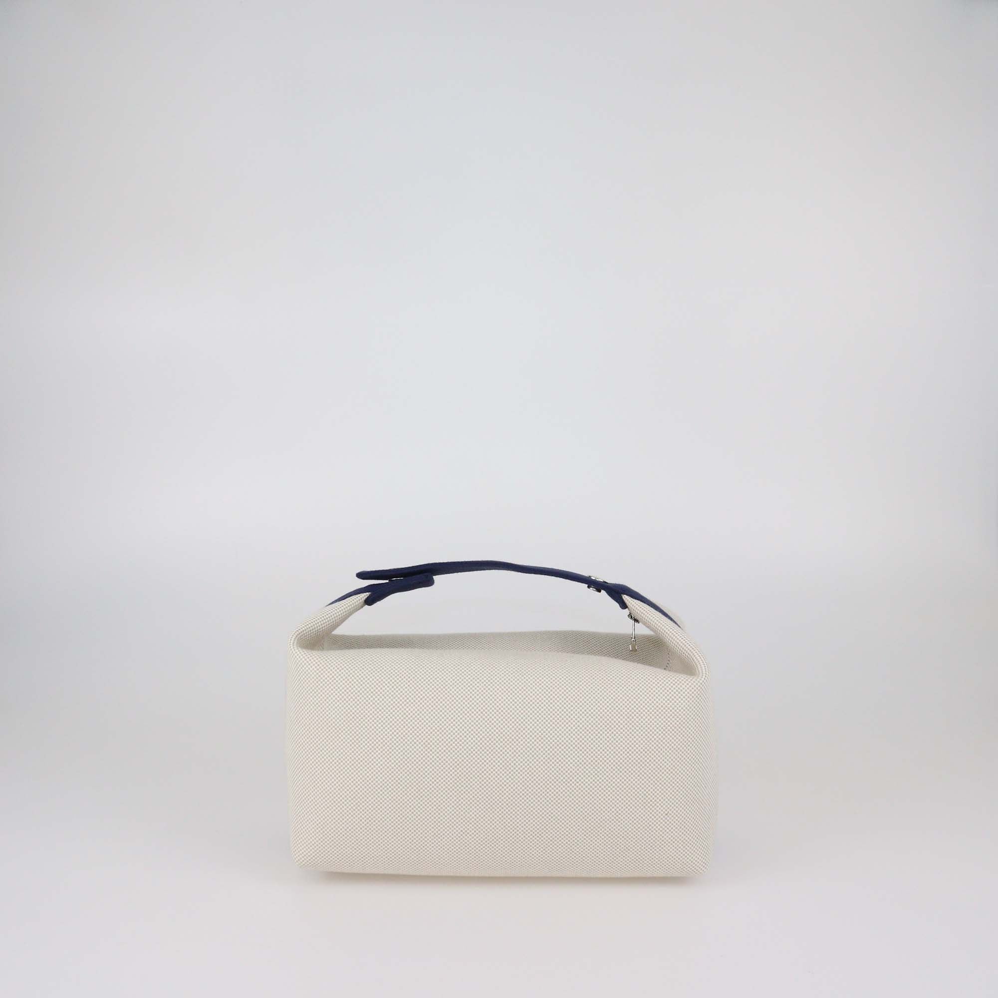 Hermes Bleu Nattier Toile Cabriole Bride-a-Brac Large Case