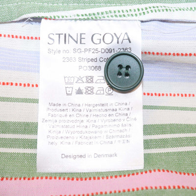 Stine Goya Multicolor Cotton Forest Stripe Workwear Midi Dress