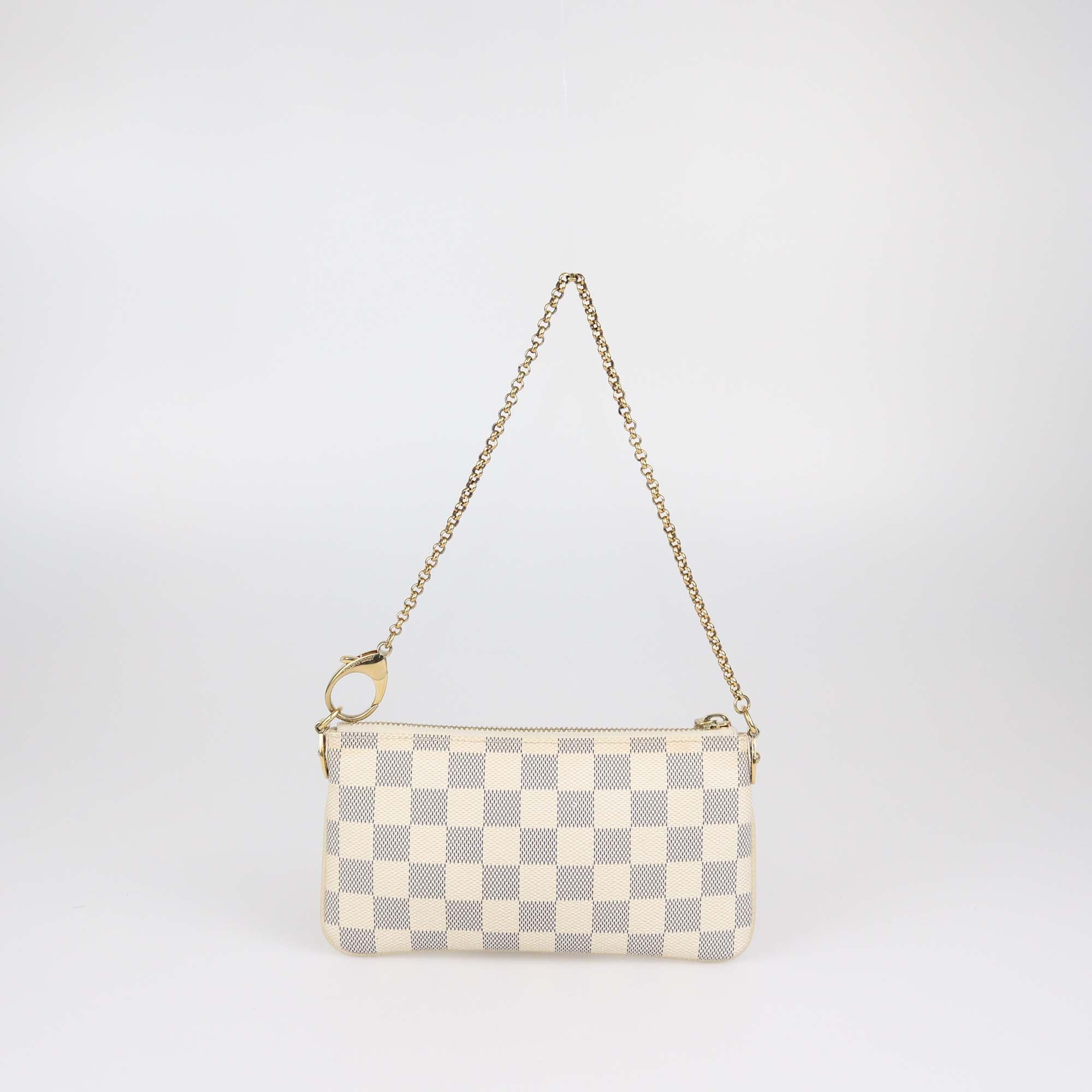Louis Vuitton Damier Azur Trunks Labels Pochette Milla MM Bag