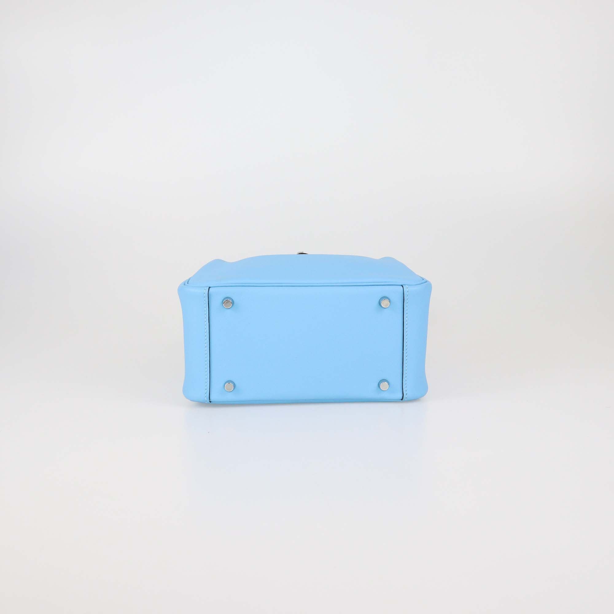 Hermes Bleu Celeste Swift Leather Mini Lindy II PHW Shoulder Bag