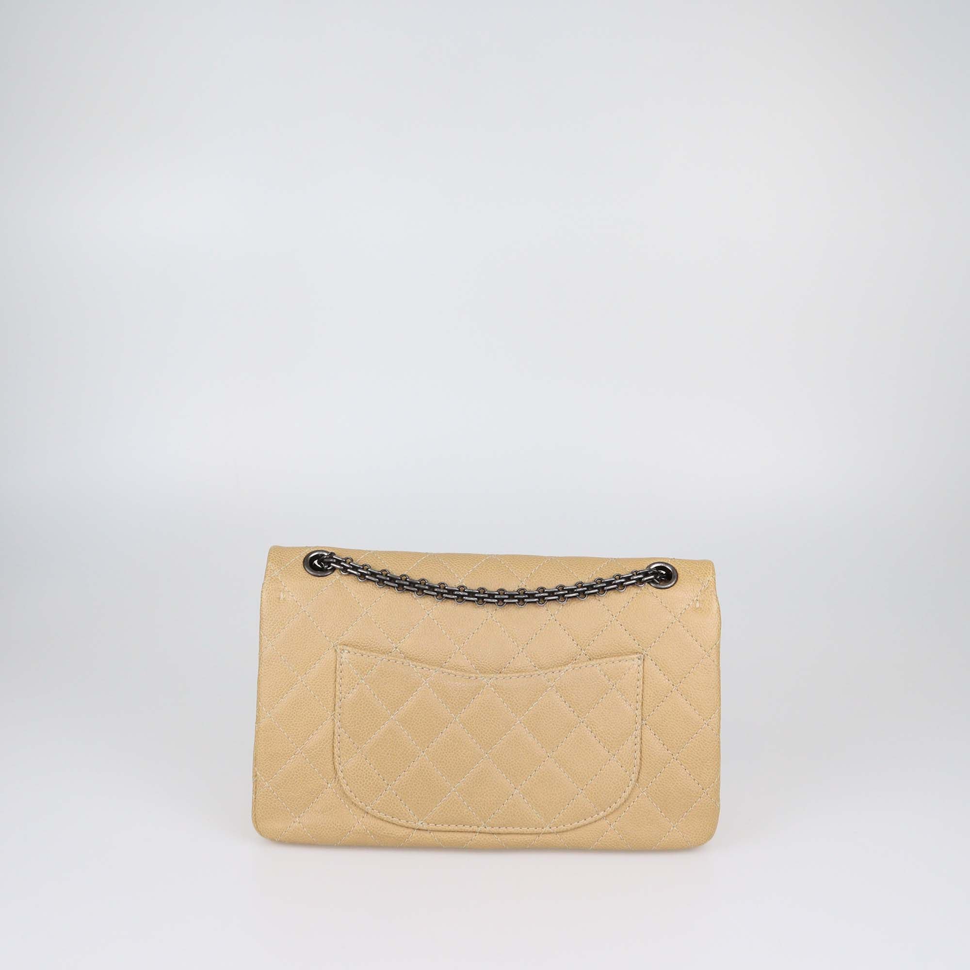 Chanel Beige Quilted Caviar Leather 226 Reissue 2.55 Flap Bag