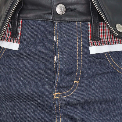 Dsquared2 Dark Blue/Black Denim and Leather Layered Mini Skirt